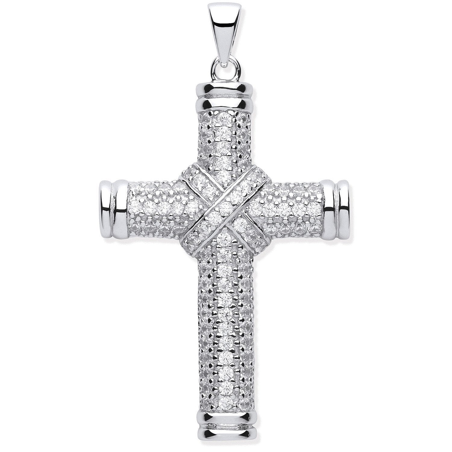 Silver Fancy Cubic Zirconia Kiss Cross - Luxury Watch - Certified Authentic - Swiss Made – Luxury Watch by Imperial Ti